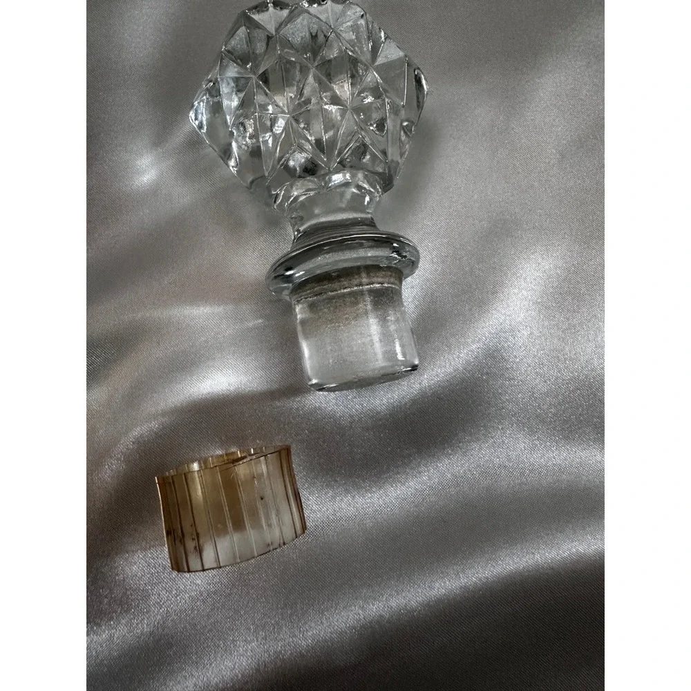 Vintage Kings Crown Ruby Flash Glass Decanter‎ with Stopper 12 Inch Hexagonal